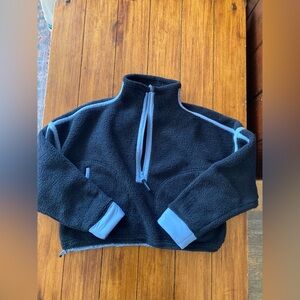 Free people Black and Blue Fleece Pullover